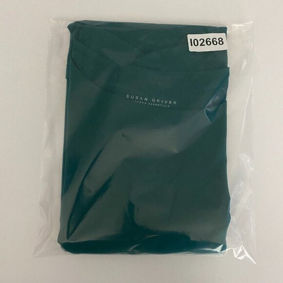 Susan Graver Modern Essentials Liquid Knit Tunic Size L Green 3/4 Sleeve - Picture 9 of 9